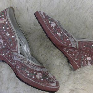 Naughty Monkey Rani Rhinestone Shoes Rose 9.5